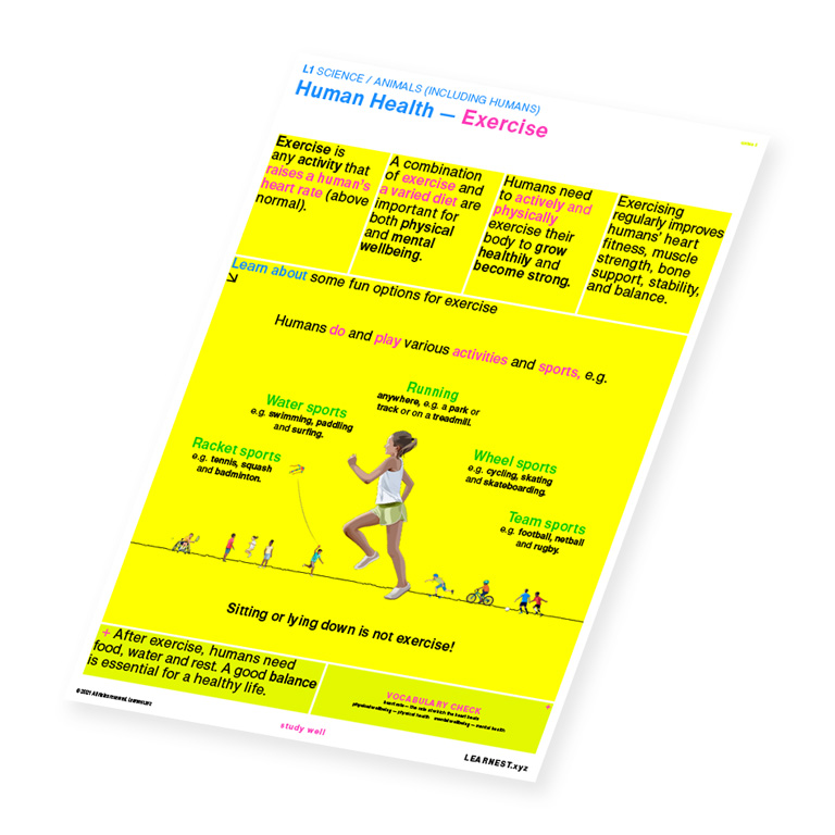 L1 Science Human Health – Exercise by Learnest.xyz