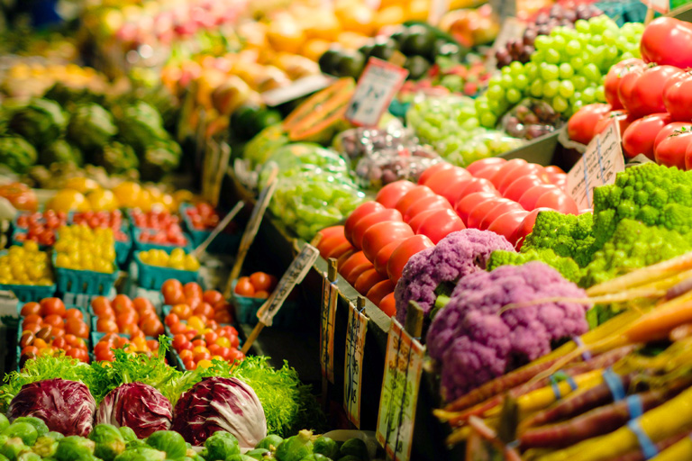 Vegetable stand at a market