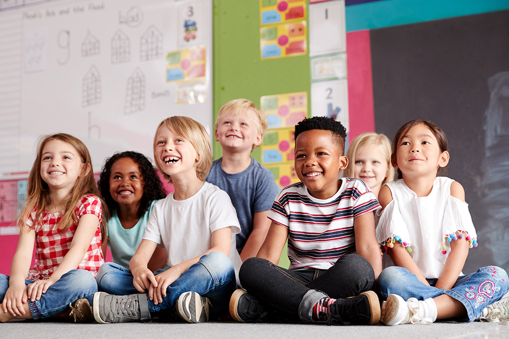 Group of children in school