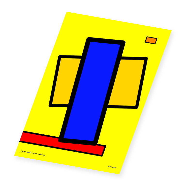 Wall Art – Four Rectangles in Primary Colours and Orange