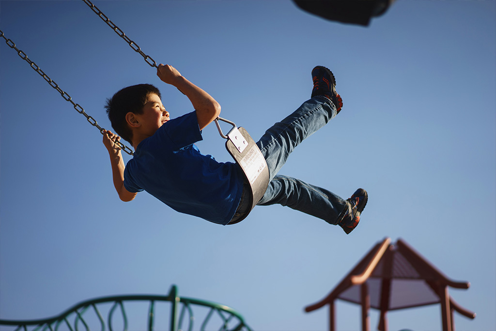 Child on a swing