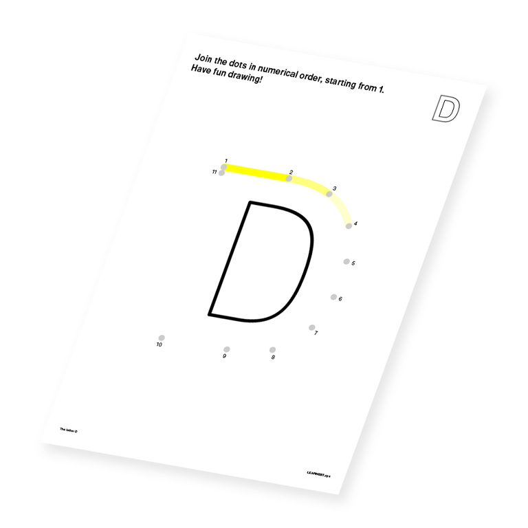 Pre-School Dot-to-Dot Letter D