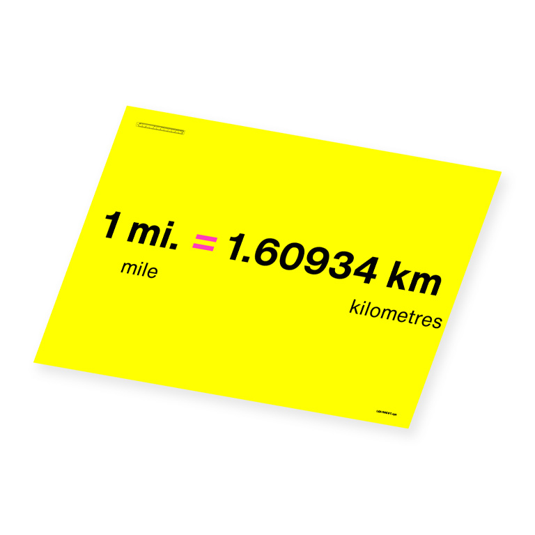 Wall Art – 1 Mile = 1.60934 Kilometres