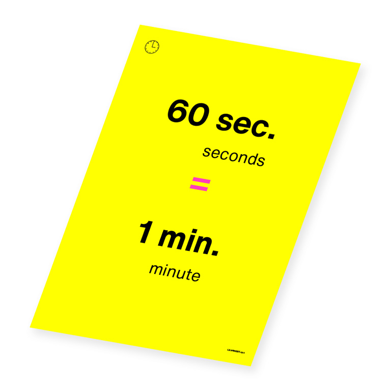 Wall Art – Measurements Wall Art – 60 Seconds = 1 Minute