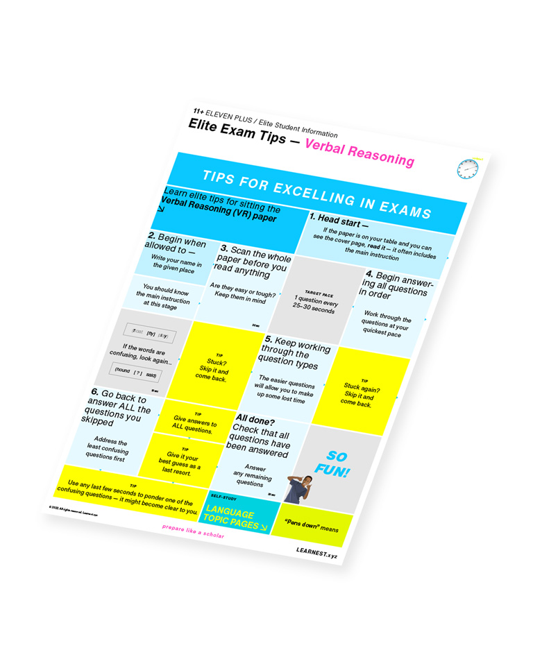 Eleven Plus (11+) – Elite Exam Tips – Verbal Reasoning by Learnest