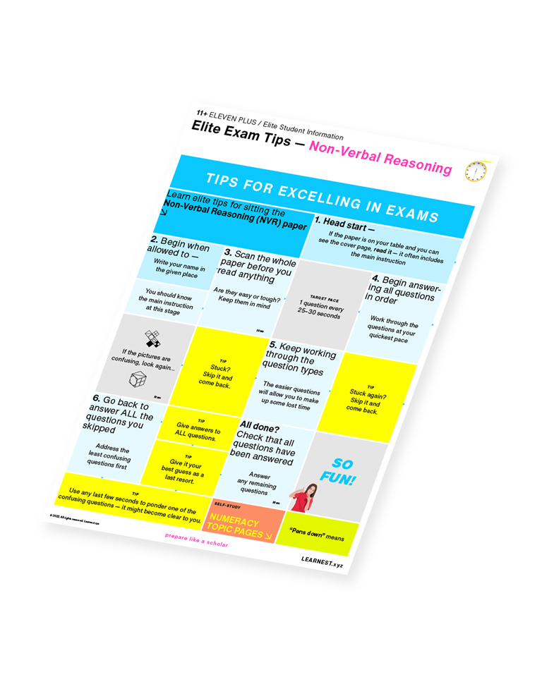 Eleven Plus (11+) – Elite Exam Tips – Non-Verbal Reasoning by Learnest